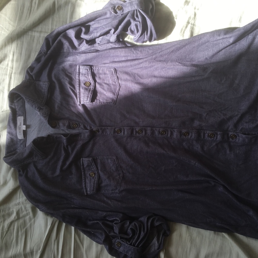 Soft button down collared denim style shirt